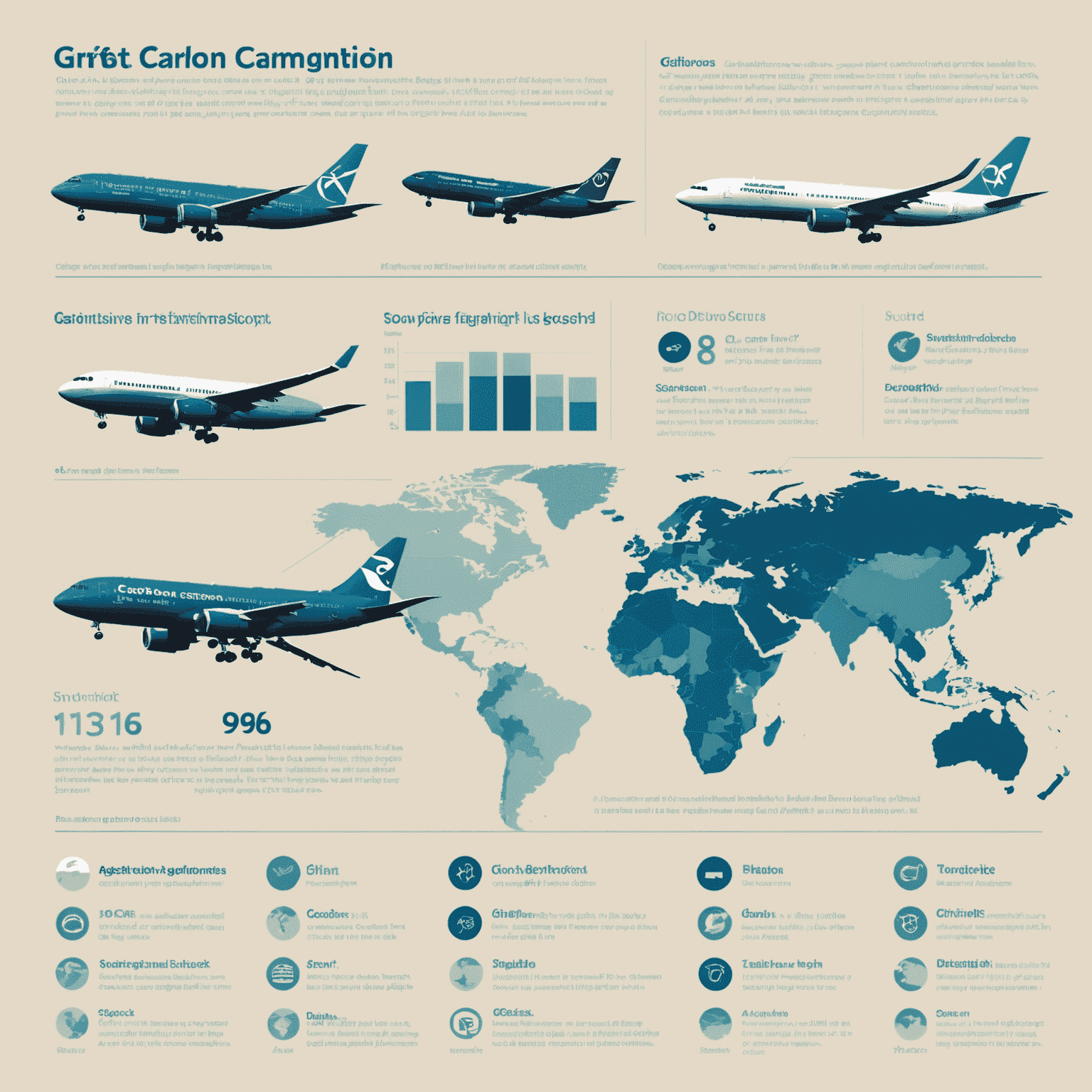 Infographic showing comparison of carbon emissions between different flight choices